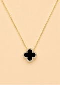 Black Gold Clover Necklace