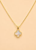 White Gold Clover Necklace