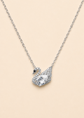 Silver Crystal Swan Pendant Necklace