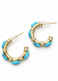 Turquoise Halo Hoops