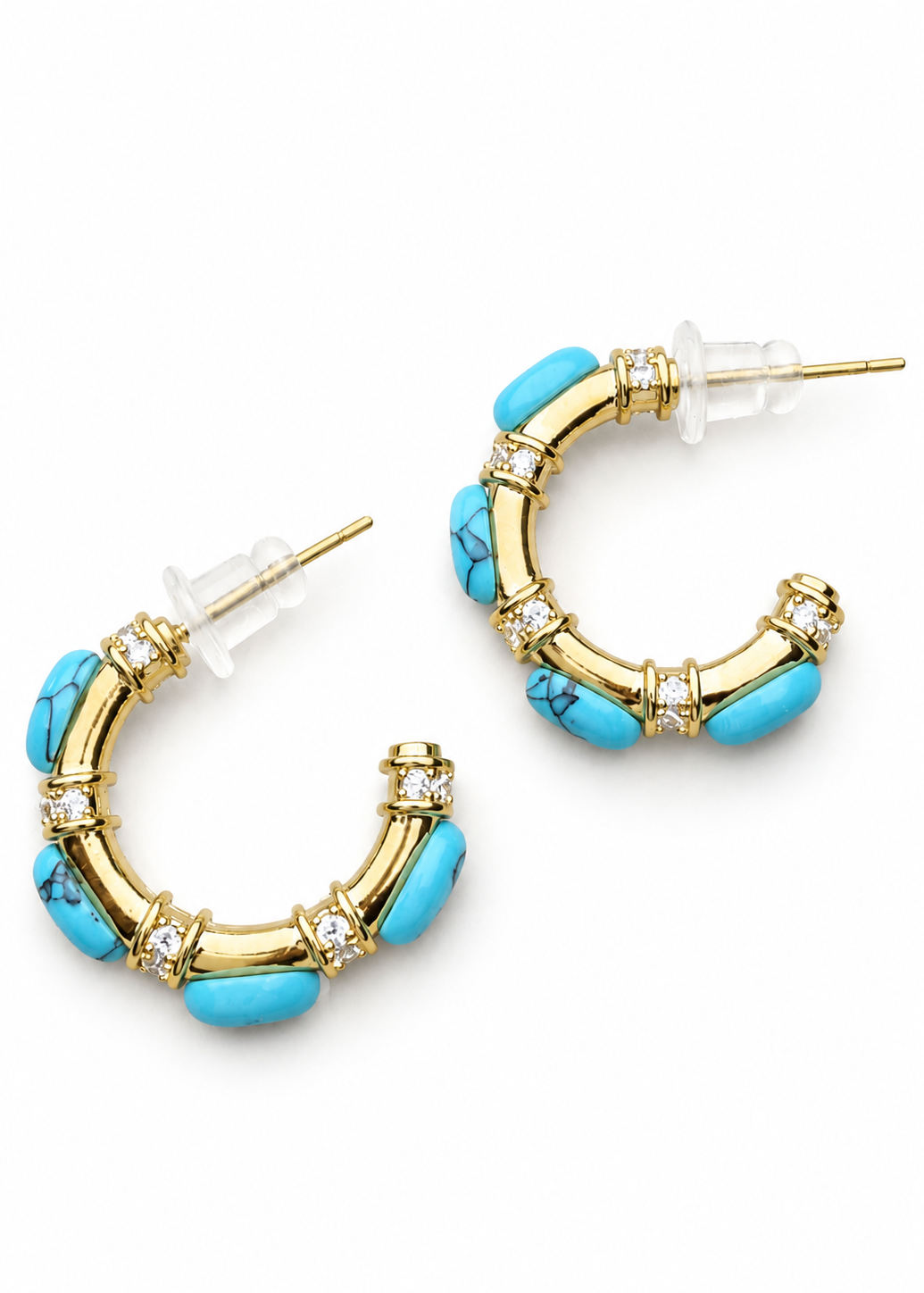 Turquoise Halo Hoops