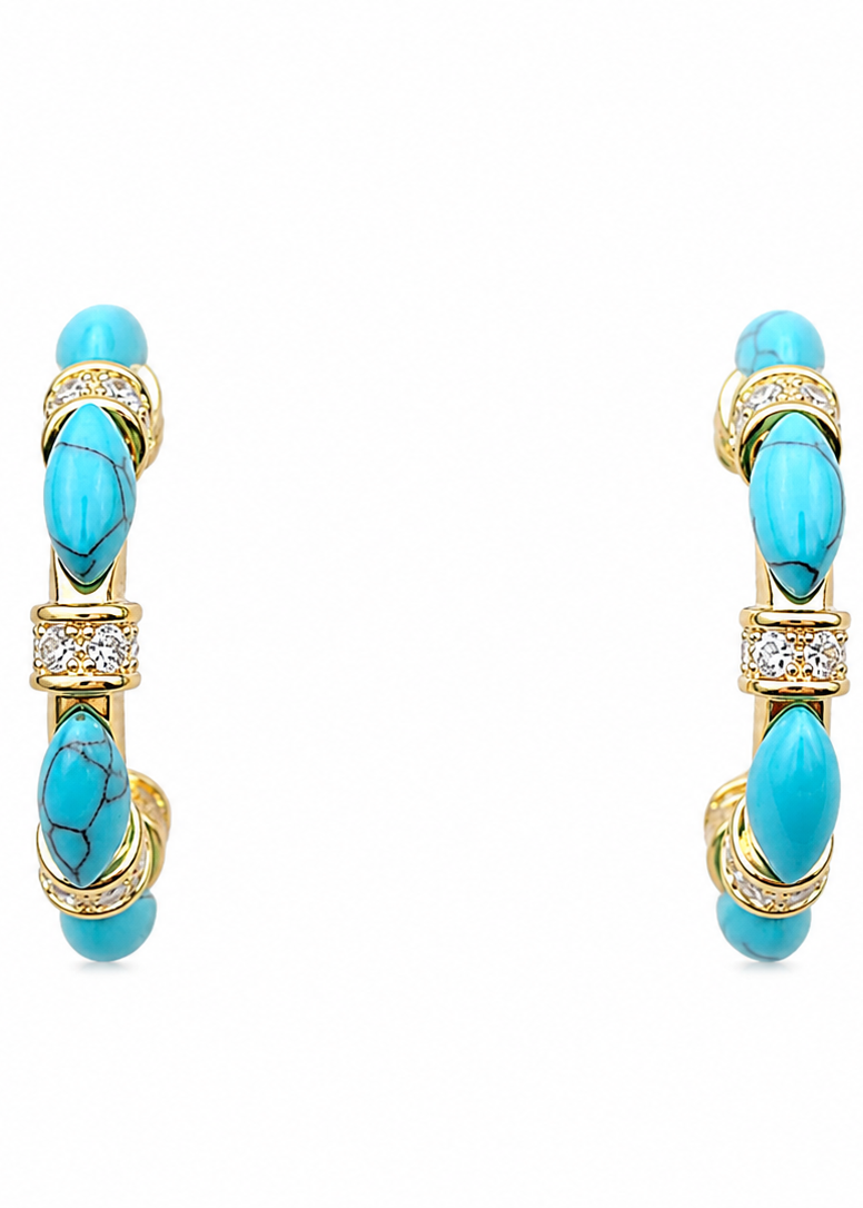 Turquoise Halo Hoops