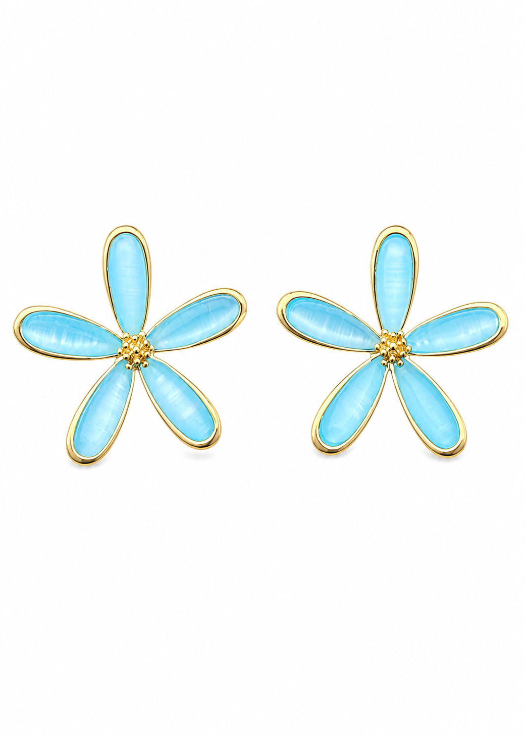 Santorini Blue Bloom Studs