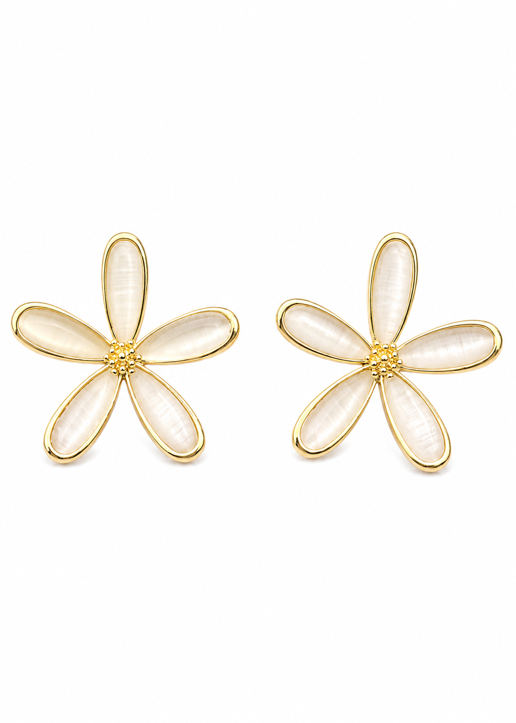Santorini Beige Bloom Studs