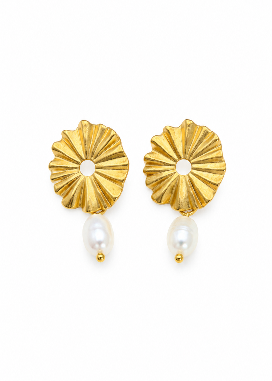 Sunburst Pearl Drop Earrings