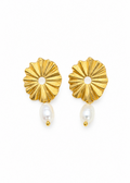 Sunburst Pearl Drop Earrings