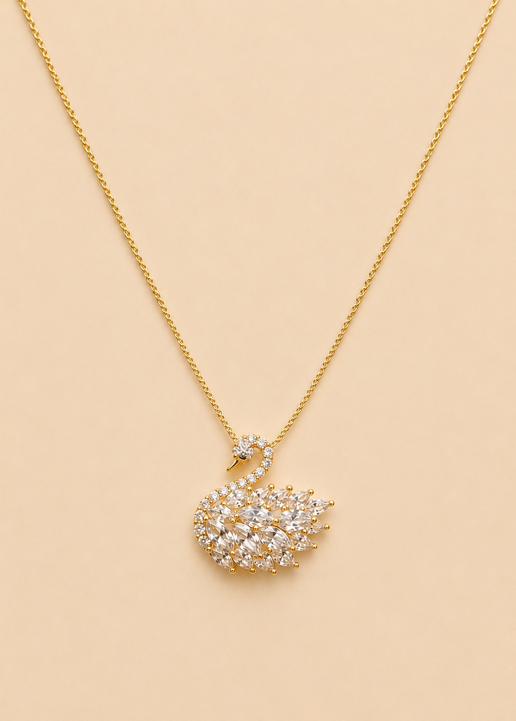 Majesty Yellow Gold Swan Necklace