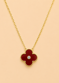 Royal Crimson Clover Necklace
