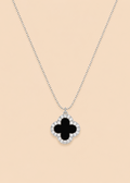 Black & White Reversible Clover Necklace