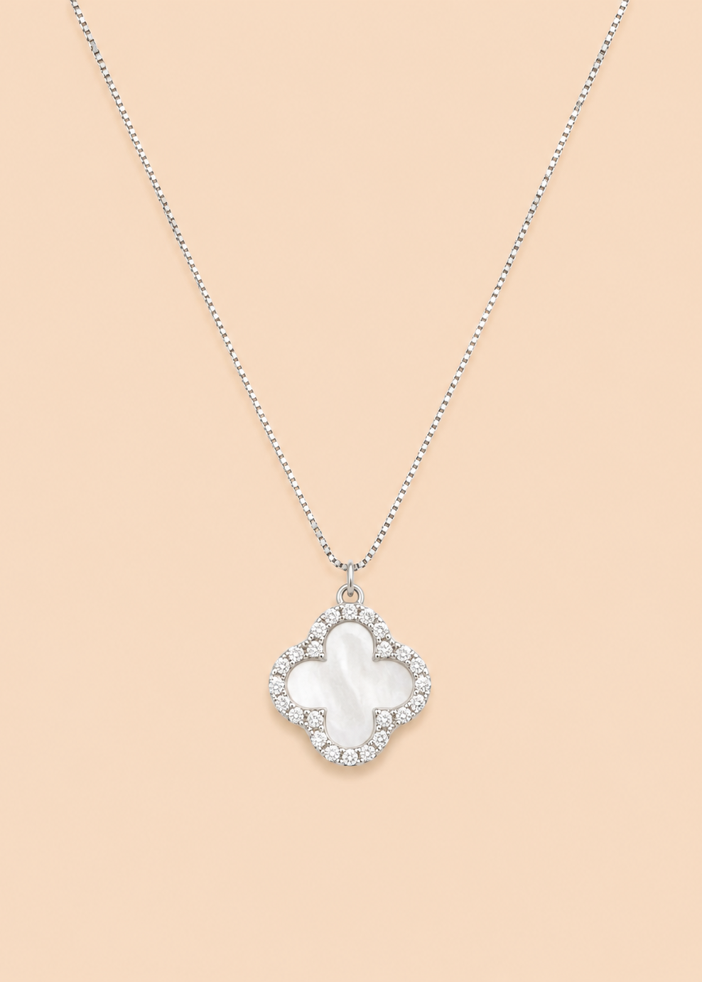 Black & White Reversible Clover Necklace