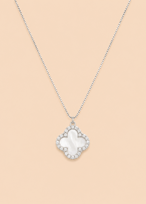 Black & White Reversible Clover Necklace