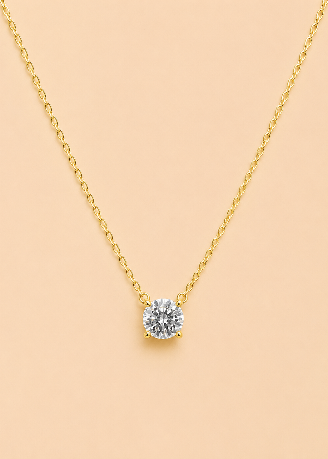14k Gold Plated Callen Solitaire Necklace