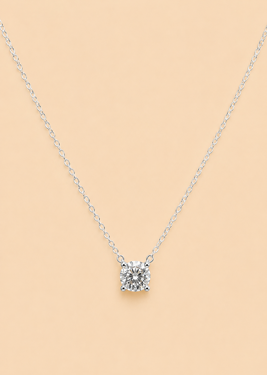 Silver Callen Solitaire Necklace