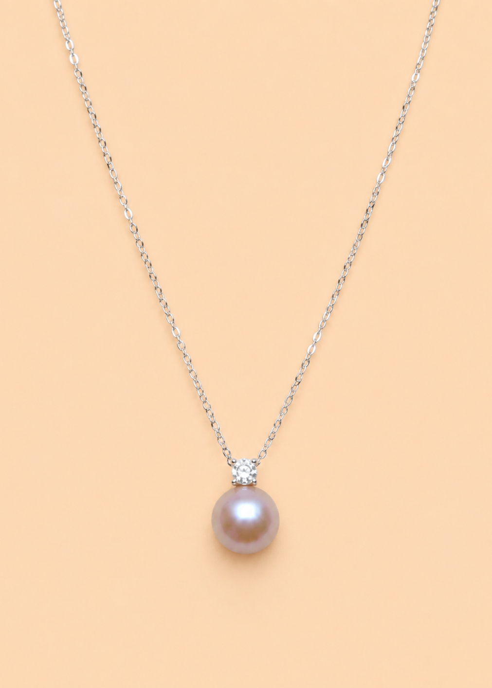 S925 Pink Pearl Pendant Necklace