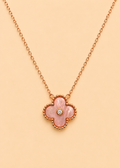 Rose Gold Clover Pearl Shell Necklace