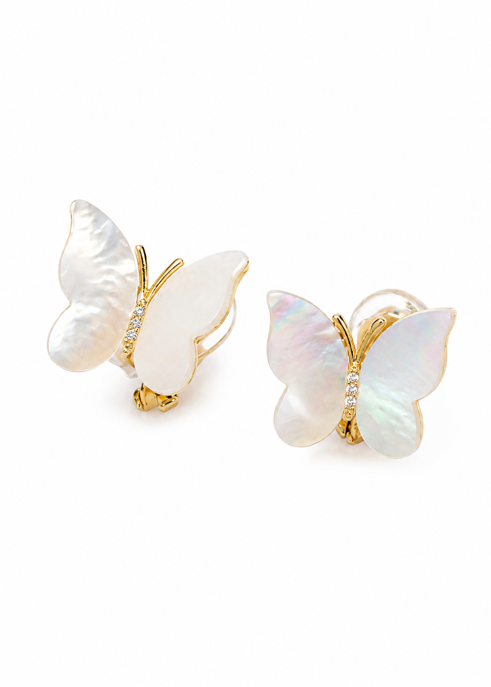 Mother of Pearl Butterfly Stud Earrings