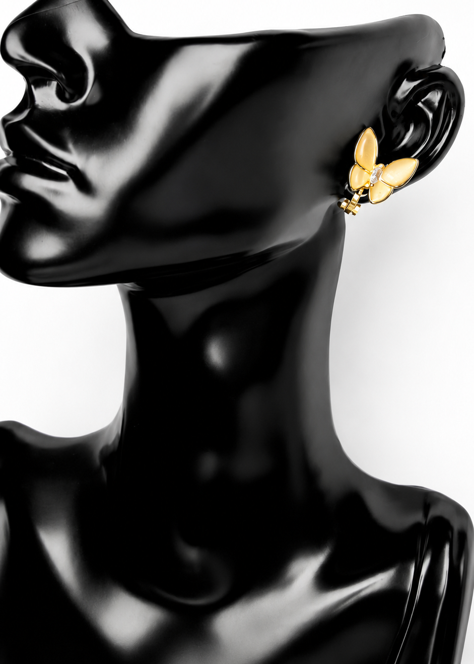 Golden Butterfly Hoop Earrings