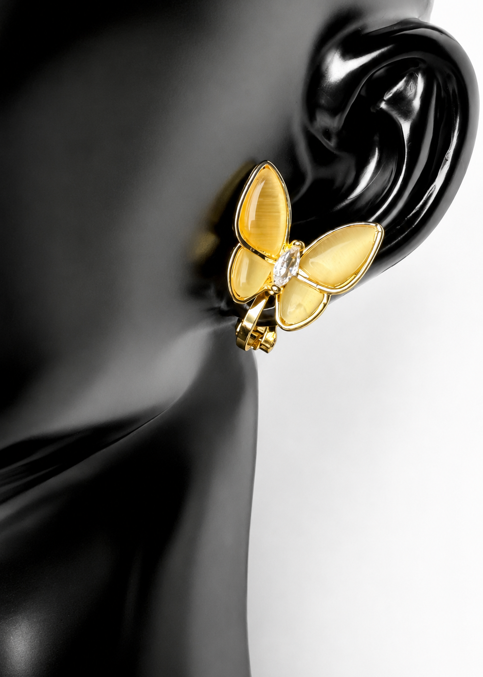 Golden Butterfly Hoop Earrings