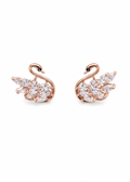 Rose Gold Swan Crystal Studs
