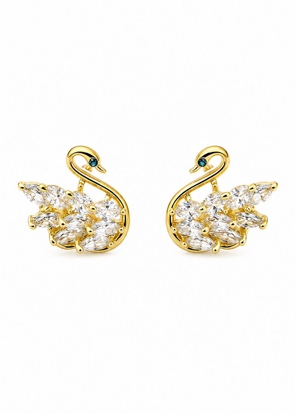 Gold Swan Crystal Studs