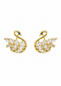 Gold Swan Crystal Studs