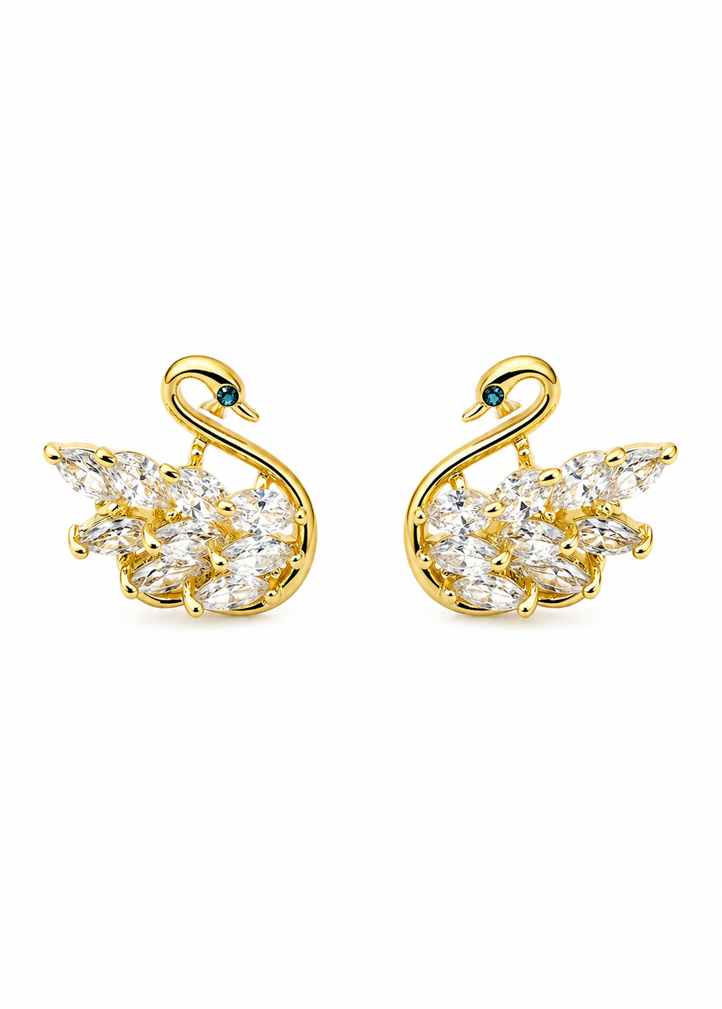 Gold Swan Crystal Studs