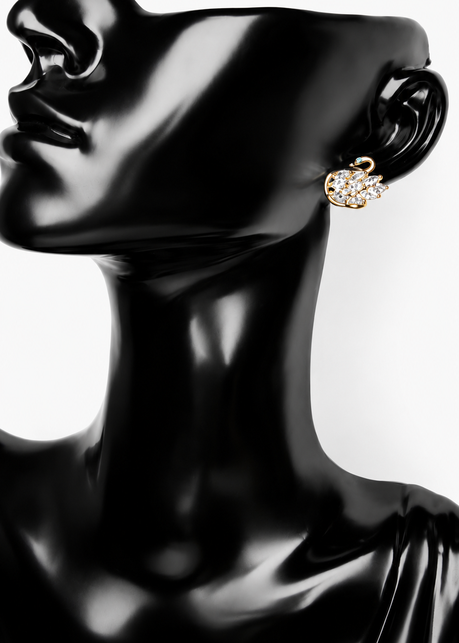 Gold Swan Crystal Studs