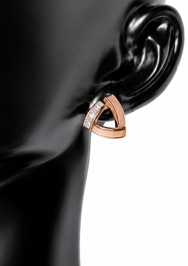 Rose Gold Prism Pearl Studs