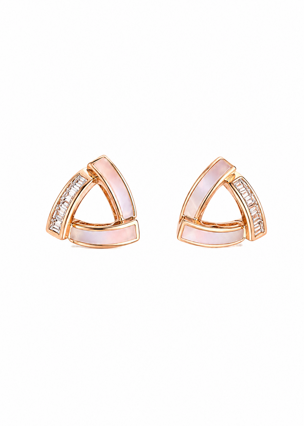 Rose Gold Prism Pearl Studs
