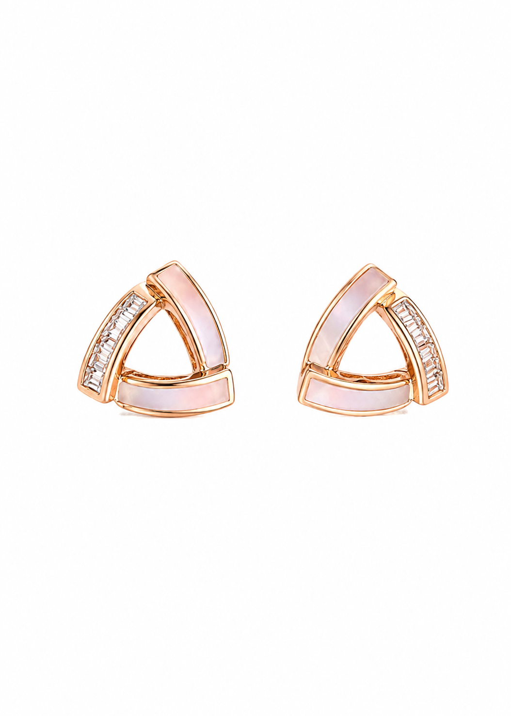 Rose Gold Prism Pearl Studs