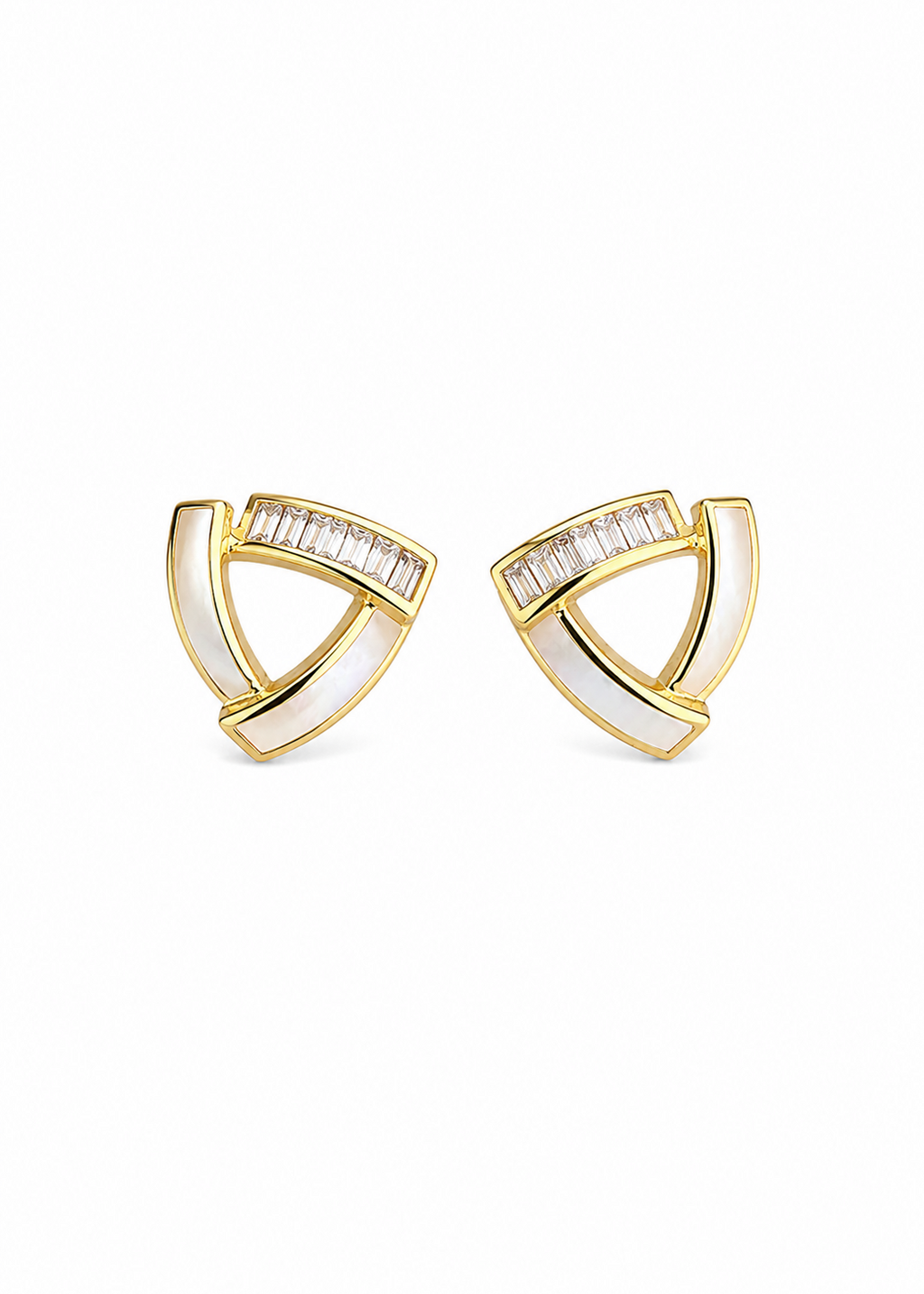 14K Gold Plated Prism Pearl Studs