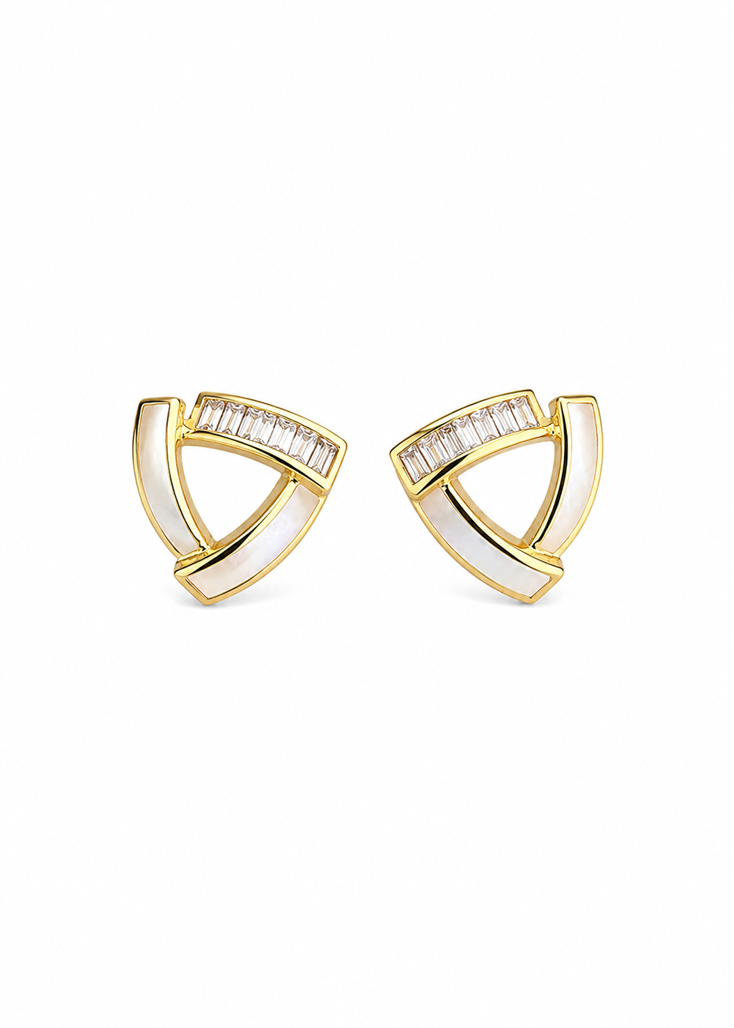 14K Gold Plated Prism Pearl Studs