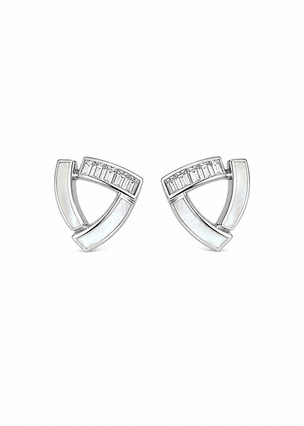 Silver Prism Pearl Studs