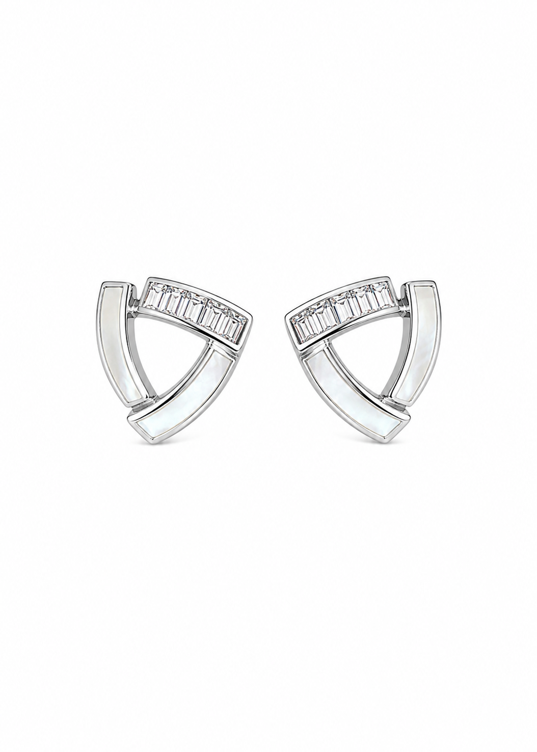 Silver Prism Pearl Studs