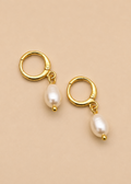 Pearl Drop Huggie Earrings