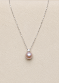 S925 Pink Pearl Pendant Necklace