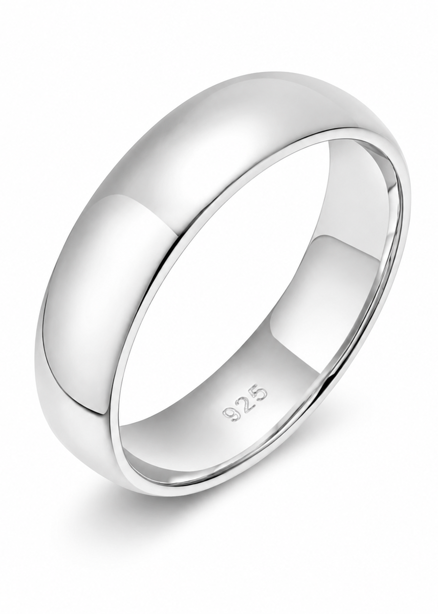 Sterling Silver Dome Band Ring