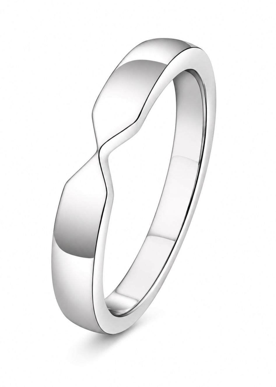 925 Sterling Silver Contour Band