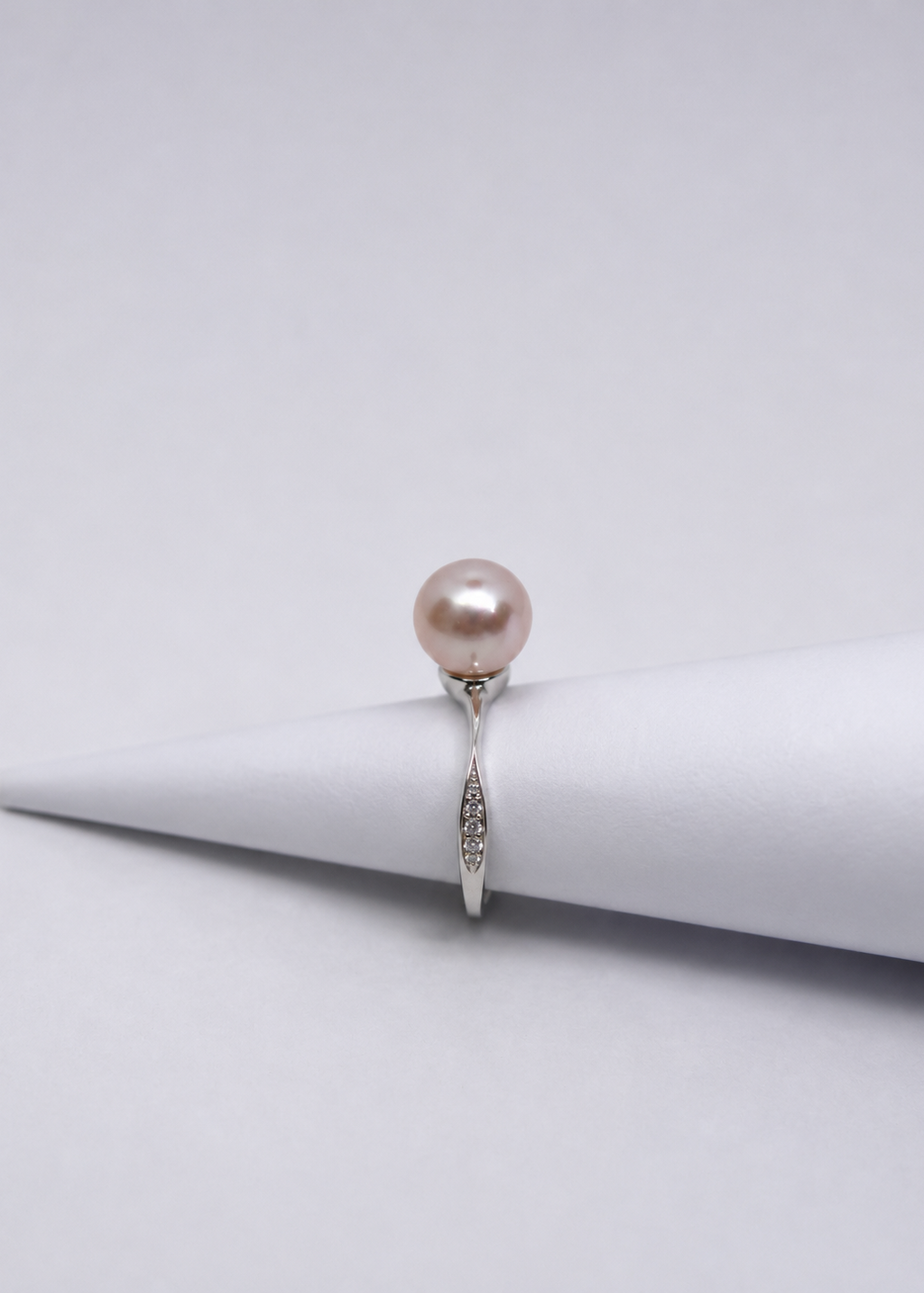 S925 Freshwater Pink Pearl Solitaire Ring
