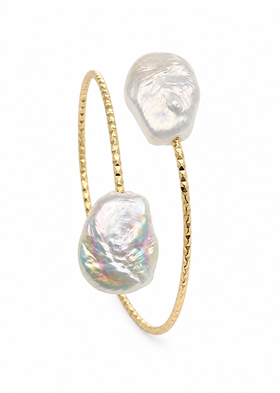 Twin Pearl Cuff Bracelet