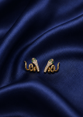 14K Gold Plated Emerald Serpent Studs