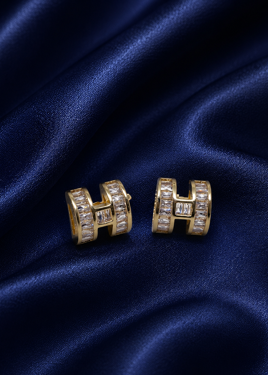 14k Gold Plated Celeste H Studs