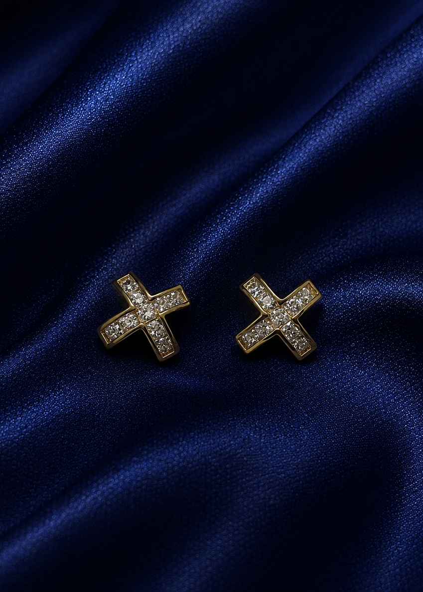 14k Gold Plated Moonlit X Earrings