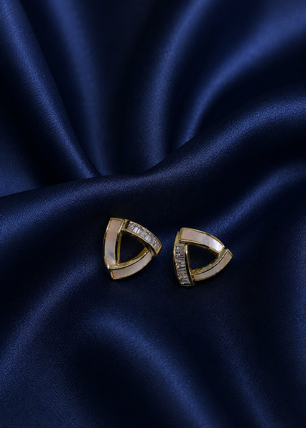 14K Gold Plated Prism Pearl Studs