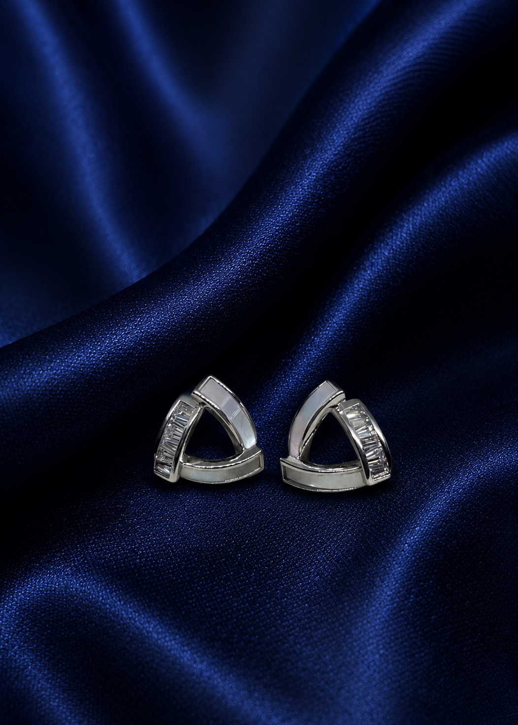 Silver Prism Pearl Studs