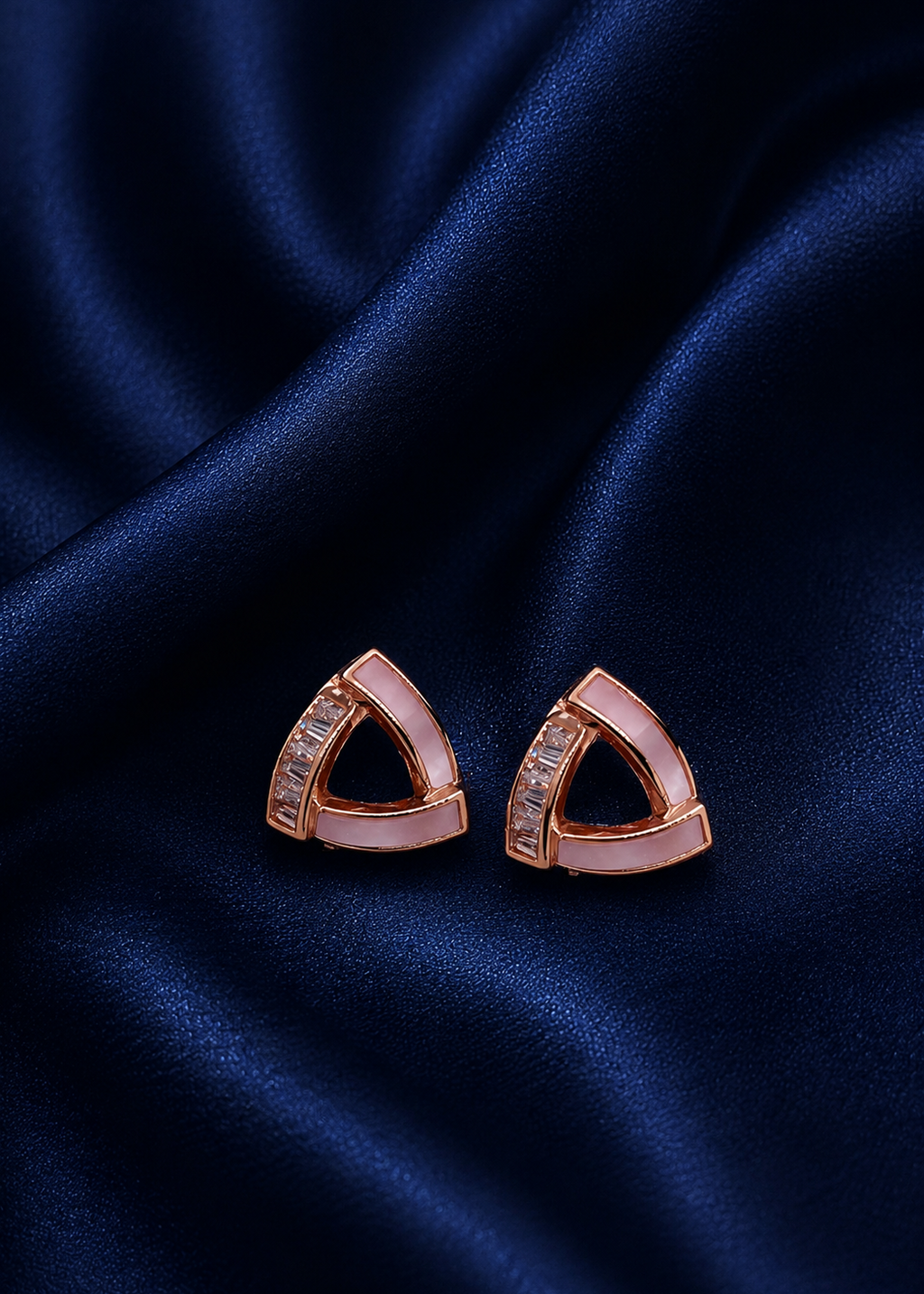 Rose Gold Prism Pearl Studs