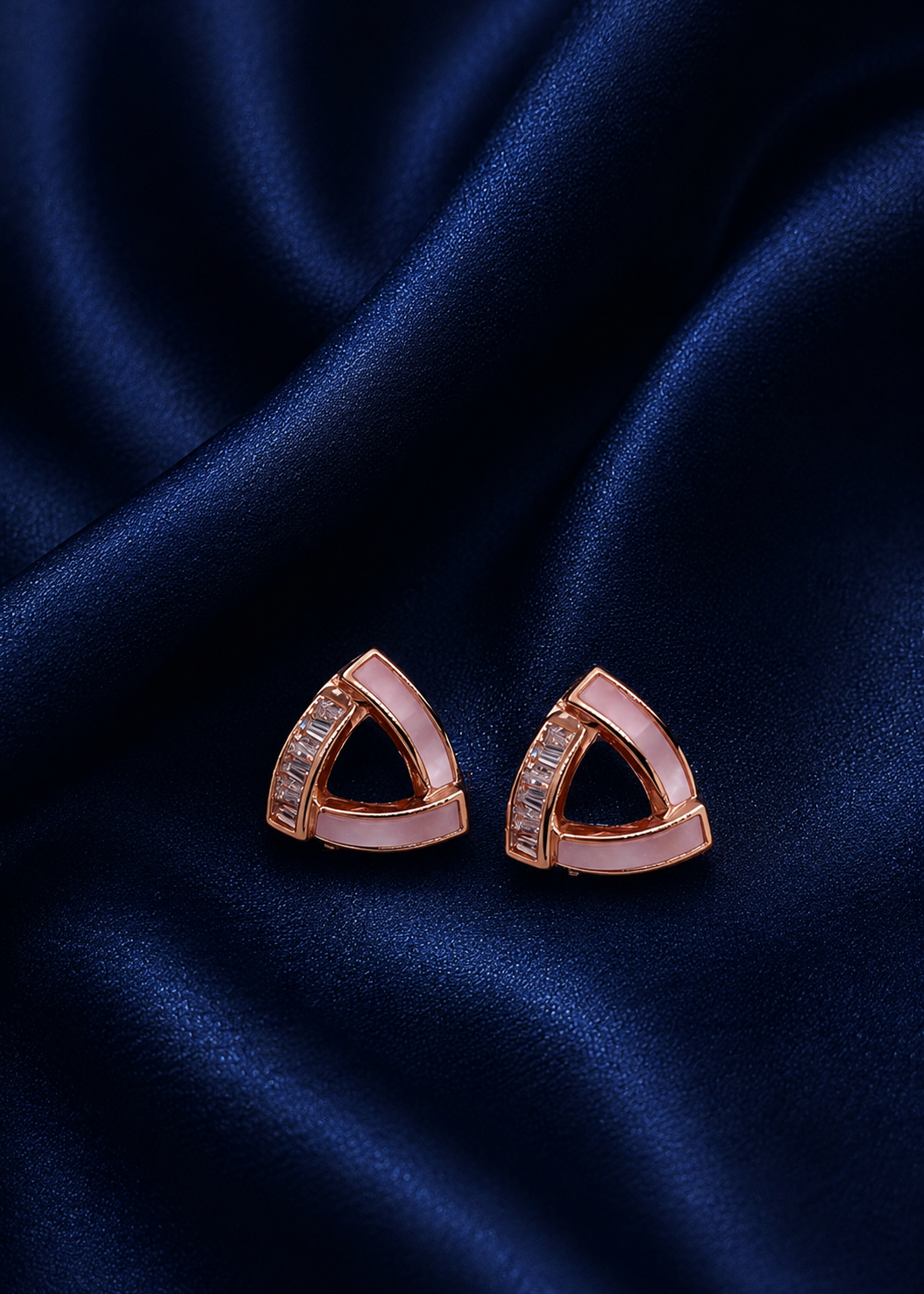 Rose Gold Prism Pearl Studs