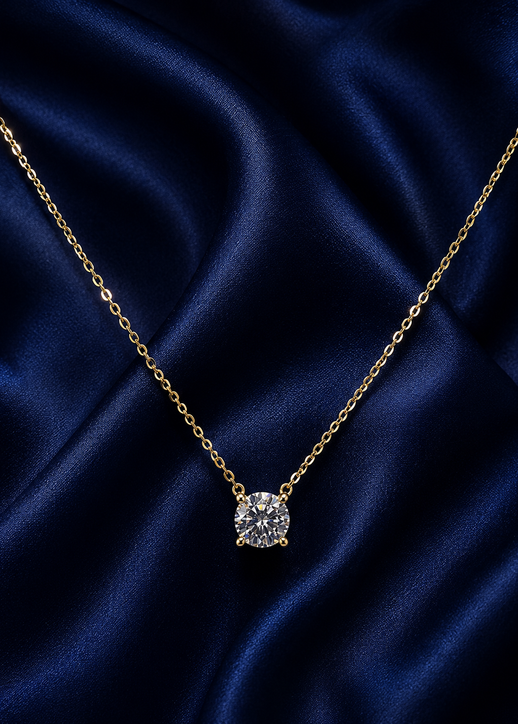 14k Gold Plated Callen Solitaire Necklace