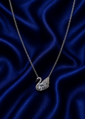 Silver Crystal Swan Pendant Necklace
