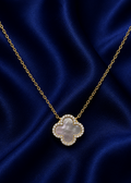 Golden Clover Pearl Shell Necklace